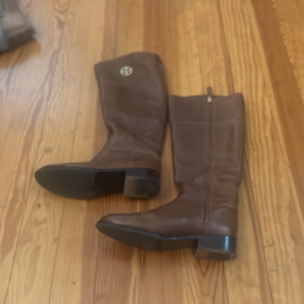 Brown tall riding boots Tory Burch 8.5, good condition - Picture 3 of 14